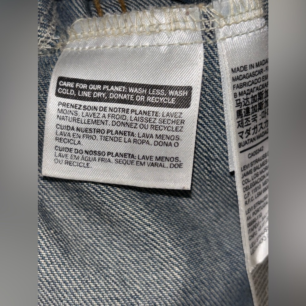 Laser Girl Blue Levi’s Trucker Denim Jacket Large​​ - Picture 9 of 12